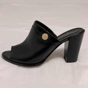 Tommy Hilfiger TWREBECAH Black 4inches Blocked Heel Open Toe Mules Womens 8.5